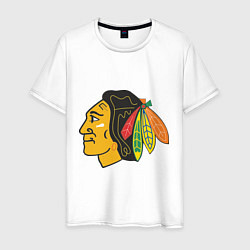 Футболка хлопковая мужская Chicago Blackhawks, цвет: белый