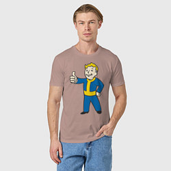 Футболка хлопковая мужская Fallout Boy, цвет: пыльно-розовый — фото 2