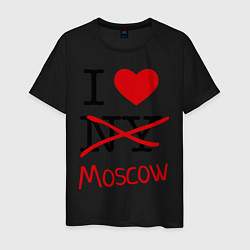 Футболка хлопковая мужская I love Moscow, цвет: черный