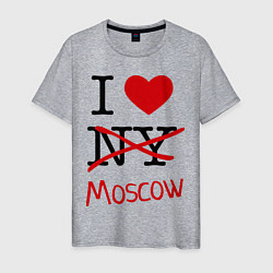 Футболка хлопковая мужская I love Moscow, цвет: меланж