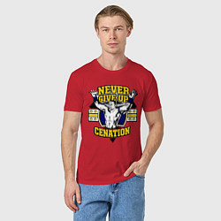 Футболка хлопковая мужская Never Give Up: Cenation, цвет: красный — фото 2
