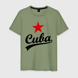 Футболка хлопковая мужская Cuba Star, цвет: авокадо