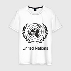 Футболка хлопковая мужская United Nation, цвет: белый