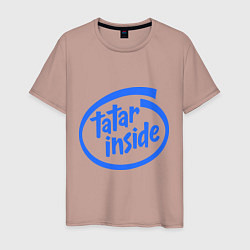 Футболка хлопковая мужская Tatar inside, цвет: пыльно-розовый