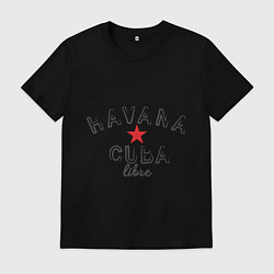 Футболка хлопковая мужская Havana Cuba, цвет: черный
