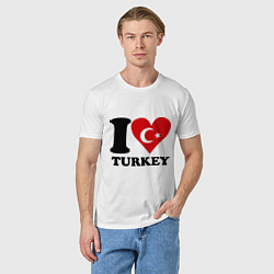 Футболка хлопковая мужская I love turkey, цвет: белый — фото 2
