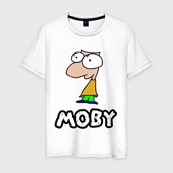 Футболка хлопковая мужская Moby, цвет: белый