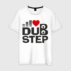 Футболка хлопковая мужская Dubstep love, цвет: белый