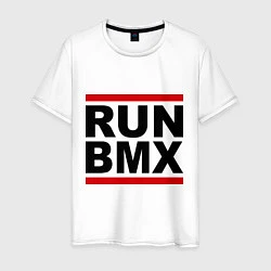 Футболка хлопковая мужская RUN BMX, цвет: белый