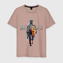 Футболка хлопковая мужская Battlefield 3 цвета пыльно-розовый — фото 1