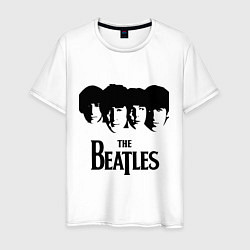 Футболка хлопковая мужская The Beatles: Faces, цвет: белый