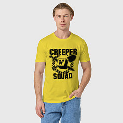 Футболка хлопковая мужская Creeper Squad, цвет: желтый — фото 2