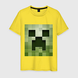 Футболка хлопковая мужская Мinecraft creeper, цвет: желтый