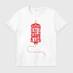 Футболка хлопковая мужская Донор 11, цвет: белый