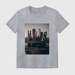 Футболка хлопковая мужская Moscow City, цвет: меланж