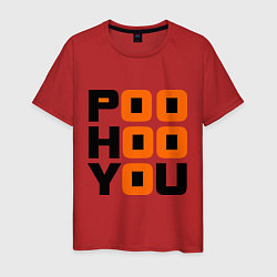 Футболка хлопковая мужская Poo hoo you, цвет: красный