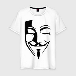 Футболка хлопковая мужская Vendetta Mask, цвет: белый