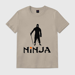 Футболка хлопковая мужская Black Ninja, цвет: миндальный
