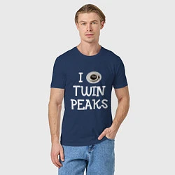 Футболка хлопковая мужская I love Twin Peaks, цвет: тёмно-синий — фото 2