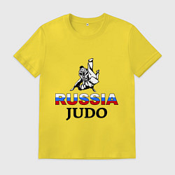 Футболка хлопковая мужская Russia judo, цвет: желтый