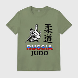 Футболка хлопковая мужская Russia Judo, цвет: авокадо