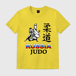 Футболка хлопковая мужская Russia Judo, цвет: желтый