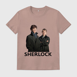Футболка хлопковая мужская Sherlock, цвет: пыльно-розовый