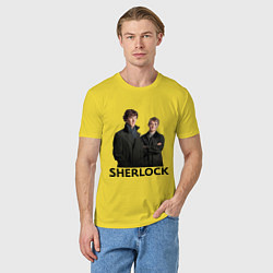 Футболка хлопковая мужская Sherlock, цвет: желтый — фото 2