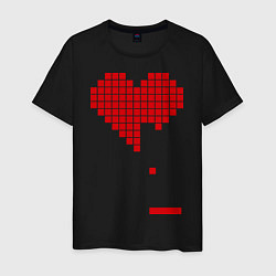 Футболка хлопковая мужская Heart tetris, цвет: черный