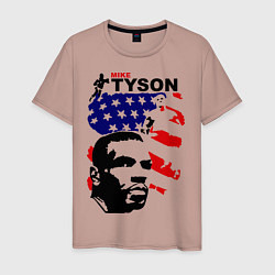 Футболка хлопковая мужская Mike Tyson: USA Boxing, цвет: пыльно-розовый