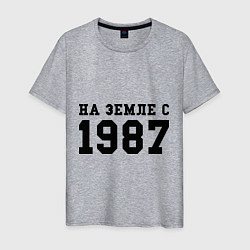 Футболка хлопковая мужская На Земле с 1987, цвет: меланж