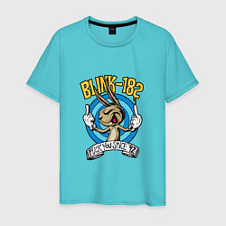 Футболка хлопковая мужская Blink-182: Fuck you цвета бирюзовый — фото 1