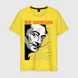 Футболка хлопковая мужская Dali: Be Genius, цвет: желтый