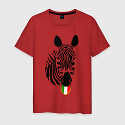 Футболка хлопковая мужская Juventus Zebra, цвет: красный