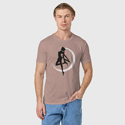 Футболка хлопковая мужская Луна, цвет: пыльно-розовый — фото 2