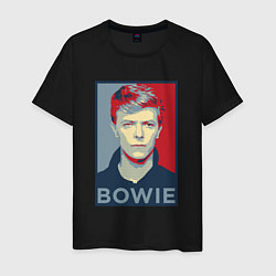 Футболка хлопковая мужская Bowie Poster, цвет: черный