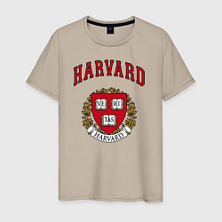 Футболка хлопковая мужская Harvard university, цвет: миндальный