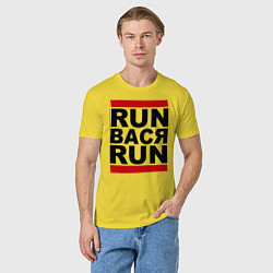 Футболка хлопковая мужская Run Вася Run, цвет: желтый — фото 2
