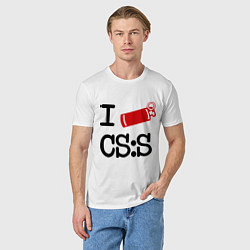 Футболка хлопковая мужская I love CS:S, цвет: белый — фото 2