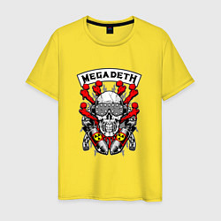 Футболка хлопковая мужская Megadeth Rocker, цвет: желтый