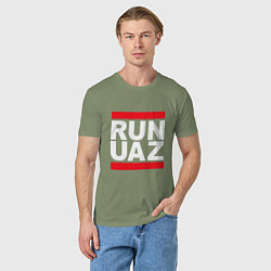 Футболка хлопковая мужская Run UAZ, цвет: авокадо — фото 2