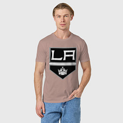 Футболка хлопковая мужская Los Angeles Kings, цвет: пыльно-розовый — фото 2