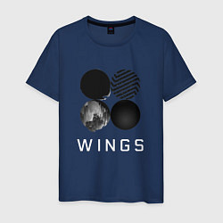 Футболка хлопковая мужская BTS Wings, цвет: тёмно-синий