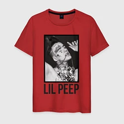 Футболка хлопковая мужская Lil Peep: Black Style, цвет: красный