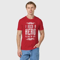 Футболка хлопковая мужская Skillet: I need a Hero, цвет: красный — фото 2