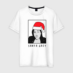 Футболка хлопковая мужская Sasha Grey Santa, цвет: белый