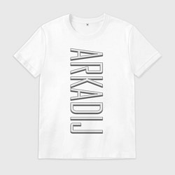 Футболка хлопковая мужская Arkadij Font, цвет: белый