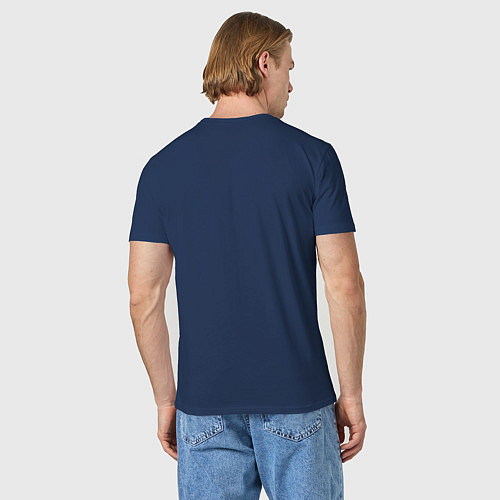 Мужская футболка Зайчик с пончиком / Тёмно-синий – фото 4