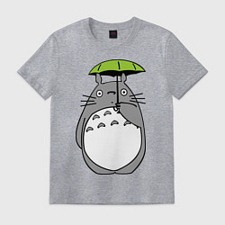 Футболка хлопковая мужская Totoro с зонтом, цвет: меланж