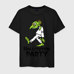 Футболка хлопковая мужская Halloween party-зомби, цвет: черный